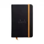 RHODIA RHODIARAMA Notebook 90 x 140 mm Lined Black Faux Leather Hardcover 96 Sheets 118642C