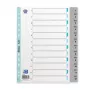Oxford A4 Plastic Index Dividers, 12-Part, Numbered 1-12, Grey, PP 0.12 mm, Euro-Punched 400033989
