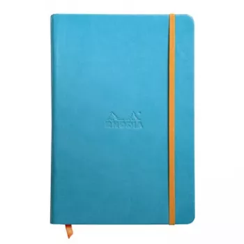 RHODIA RHODIARAMA A5 Lined Notebook, Turquoise Faux Leather Hardcover, 96 Sheets 118747C