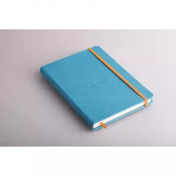 RHODIA RHODIARAMA A5 Lined Notebook, Turquoise Faux Leather Hardcover, 96 Sheets 118747C