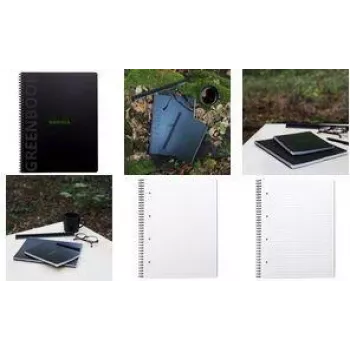 RHODIA Greenbook College Block A4+ Lined Black Recycled Cover 119914C
