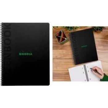 Rhodia Greenbook College Block A5+ Lined Black Recycled Cardboard Cover 80 Sheets 119925C