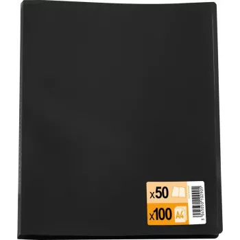 ELBA DIN A4 Display Book Standard, 50 Sleeves, Black, PP 0.3 mm 32041009