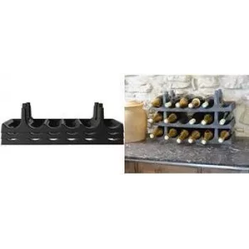 EDA Bottle Rack Set, 6 Bottles per Layer, Anthracite, 3-Piece Set for 18 Bottles, Polypropylene (010702)