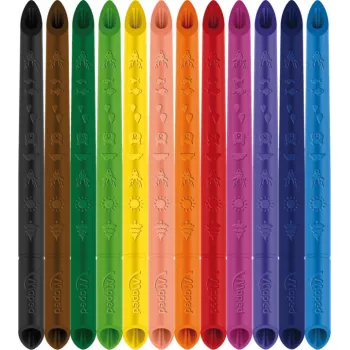 Maped COLOR'PEPS INFINITY Triangular Coloured Pencil Set, 12 Assorted Colours, Lasts 10x Longer, 100% Pigment Core, Reusable Case 861602