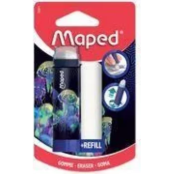Maped Deepsea Paradise Retractable Eraser with Refill, Lipstick Style, 1 Piece 152011
