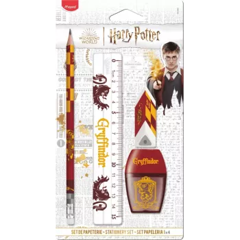 Maped Harry Potter Gryffindor Writing Set, 4 Pieces, Blister Pack (981880)