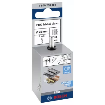 Bosch 1 609 200 269 Pencil Wire Brush, Crimped Steel, 25 mm, 6 mm Shank