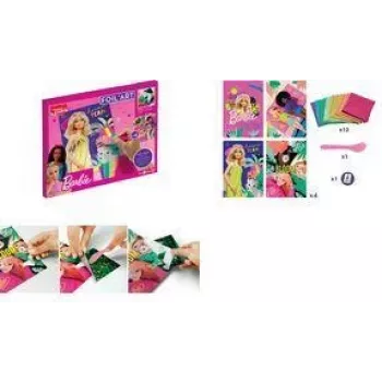 Maped Creativ Foil Art Barbie Creative Set, 18 Pieces, Metallic Foil Craft Kit for Kids Ages 7+ 907074