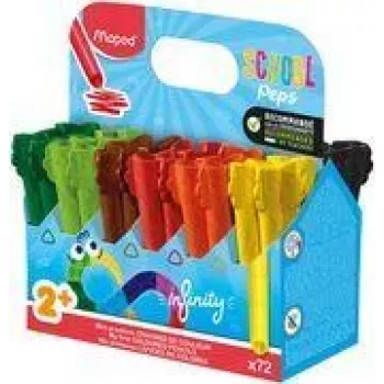 Maped Color'Peps Infinity Triangular Colored Pencil Set, 72 Assorted Colors, Solid Lead, Break-Resistant, Lasts 8x Longer than Jumbo Pencils 864602