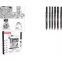 uni-ball Fineliner PIN TOKYO, 6-Piece Creative Set, Water-Resistant Pigmented Ink, Metal-Sleeved Tips (CF PIN/6 001)