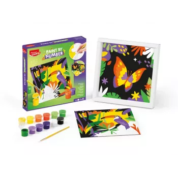 Maped Creativ Paint by Numbers Set - Parrot & Butterfly, 2 Designs, 10 Acrylic Paints, Ages 7+ 907085