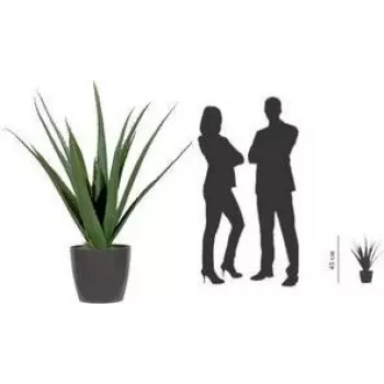 PAPERFLOW Artificial Aloe Vera Plant, 450 mm, Polyethylene Leaves, Plastic Stem, Green, 1 Piece (PAALOE45)