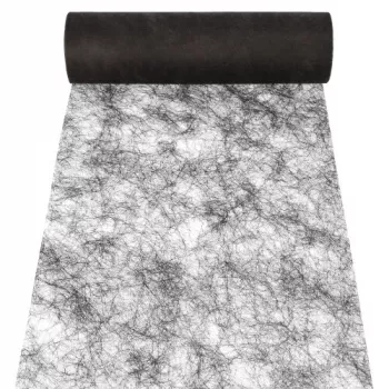 PAPSTAR Sizoflor Decorative Table Ribbon, 25 m x 30 cm, Water-Resistant, 75% Polyester / 25% Polyamide, Black (37060)
