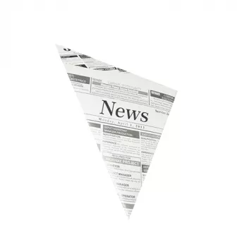 PAPSTAR Pointed Cone Bag Newsprint, 270 x 190 x 190 mm, Parchment Substitute, 40 g/m², 125 g Capacity, 1 Piece 86053