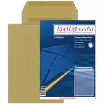 MAILMEDIA Elepa C4 Mailing Envelopes, Self-Adhesive, 90 g/m², Brown, 50 Pieces 30002518