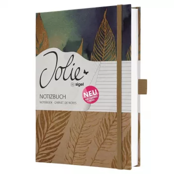 SIGEL Jolie Pure Feathers Notebook, DIN A5, Lined, Hardcover, White Paper, 176 Pages JN859