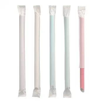 PAPSTAR Paper Drinking Straws, 200 mm, 12 mm Diameter, Assorted Colours, Sustainable, 250 Pieces (88852)