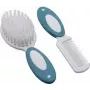 Olympia H+H Baby Hair Brush and Comb Set BS 868 - Natural Bristles, Extra Soft, White 98374