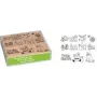 HEYDA Xmas Patches Motif Stamp Set, 12 Assorted Wooden Stamps in Clear Storage Box 204888680