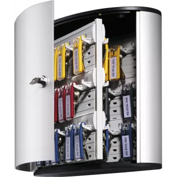 DURABLE KEY BOX 54 Key Cabinet with Cylinder Lock, Light Grey, Steel, Wall-Mountable 195323