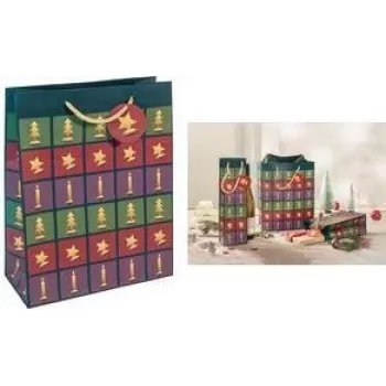 SIGEL Christmas Gift Bag Cut-out Style, Small, Paper 157 gsm, Matte, 1 Piece (GT047)