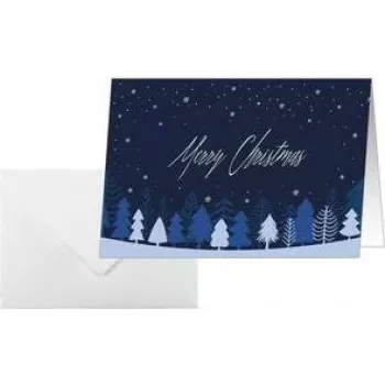 SIGEL DS635 Christmas Card Snowflake Serenity A6 Landscape (A5) for Inkjet/Laser/Copier, White Cardboard 250 gsm, 1 Piece