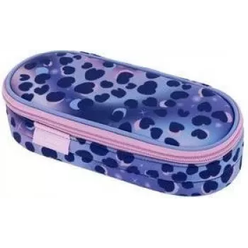 HERLITZ Wild Cat Pencil Case, Polyester, Large Main Compartment with Inner Flap, Zipper, Multicolour 400205923