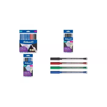 Pelikan Hang Stick Ballpoint Pen 0.7 mm Blue Transparent (10-Pack Polybag) 400207122