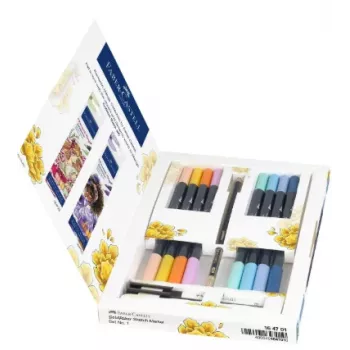 Faber-Castell Goldfaber Sketch Marker Set Romantic Manga (6 Alcohol-Based Dual-Tip Markers) 164701