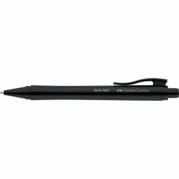 Faber-Castell Daily Ball Retractable Ballpoint Pen, Blue Ink, 0.6 mm XB, Black Non-Slip Grip 140690