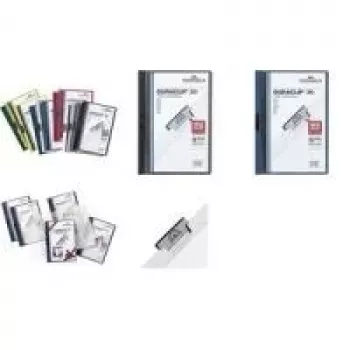 DURABLE DURACLIP ORIGINAL 30 A4 Clip File with Metal Clip, Transparent Blue Front Cover, Pack of 5 2227-07