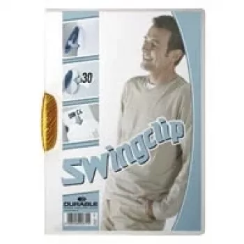 DURABLE SWINGCLIP® 30 A4 Transparent Clip Folder, 30-Sheet Capacity, Pack of 25 226009
