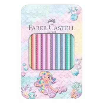 Faber-Castell Sparkle Jumbo Triangular Coloured Pencils, 10-Piece Set, Assorted Colours, 3.8 mm Lead, Soft-Grip Zone, Break-Resistant, FSC-Certified Wood 210910