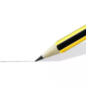 Staedtler Noris HB Graphite Pencil Set, 10 Pieces, Yellow/Black Striped, Hexagonal, FSC Wood, Super-Bonded Lead, EN 71 120-2BK10D