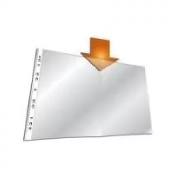 DURABLE BUSINESS A3 Copy Safe Document Sleeves, Polypropylene, Top Opening, Universal Punching, Pack of 50, Crystal Clear 267019