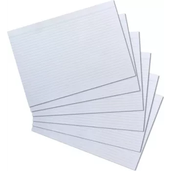 Herlitz Index Cards DIN A4, ruled, white, 170 g/m², wood-free, blue ruling, double-sided (10621282)