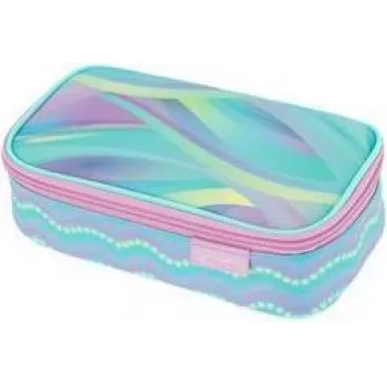 herlitz beatBox New Batik Minty Love Pencil Case, Polyester, XXL Zipper, 1 Piece 400205929