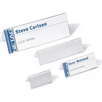 DURABLE Table Name Plate Holder Tent Card 61/122x210 mm Acrylic 10 Pieces 803419