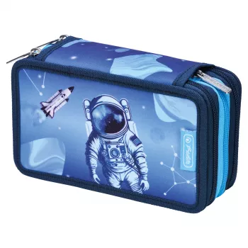 Herlitz TriCase Cosmic Explorer 31-Piece Pencil Case, Polyester, 3 Compartments, 3 Zippers 400197093