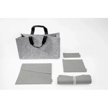SIGEL BAB01 Desk Sharing Bag Basic L, Light Grey, 5-Piece Bundle