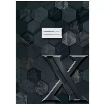 HERMA Exercise Book Cover X, Cardboard, DIN A4, Black, Refined Surface, Label Field, 10 Pieces (20091)