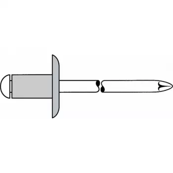 Gesipa Blind Rivet Al/Steel 5x25mm Large Head K14 Clamping Range 15.0-20.0mm (Pack of 250) 1454126