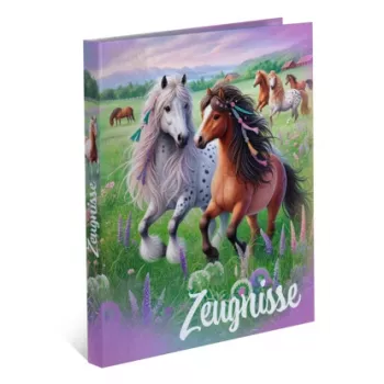 HERMA Zeugnisringbuch Pferdewelt, DIN A4 aus stabilem Karton, stabiles Cover, komplett bedruckt, - 1 Stück (20159)