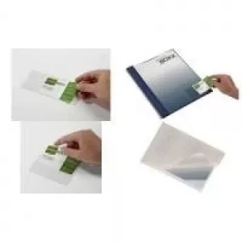DURABLE POCKETFIX Self-Adhesive Pocket 90x57mm, Thumb Cut-Out, Transparent, 100 Pack 837919