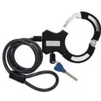 FISCHER Cable Lock with Frame Mount, 1200 mm, Handcuff-Style Key Lock, Black 50745