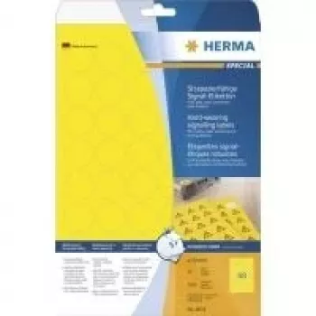HERMA Special 8034 Self-Adhesive Weatherproof Matte Film Labels for Outdoor Use, Yellow, 30 x 30 mm, 1200 Labels (25 Sheets x 48)