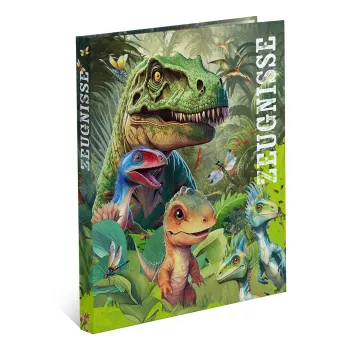 HERMA Dino World A4 Ring Binder, Sturdy Cardboard, 2-Ring Mechanism, 30 mm Spine, Fully Printed, for Certificates and School Documents 20160