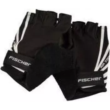 FISCHER Cycling Gloves Sport, Size S/M, Padded Palm, Breathable Backhand, Hook-and-Loop Closure, Unisex, Half-Finger 86313