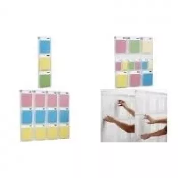 HELIT PLACATIV Wall Display, 6 A4 Portrait + 12 1/3 A4 Compartments, Clear SAN, 35 mm Depth H6812302